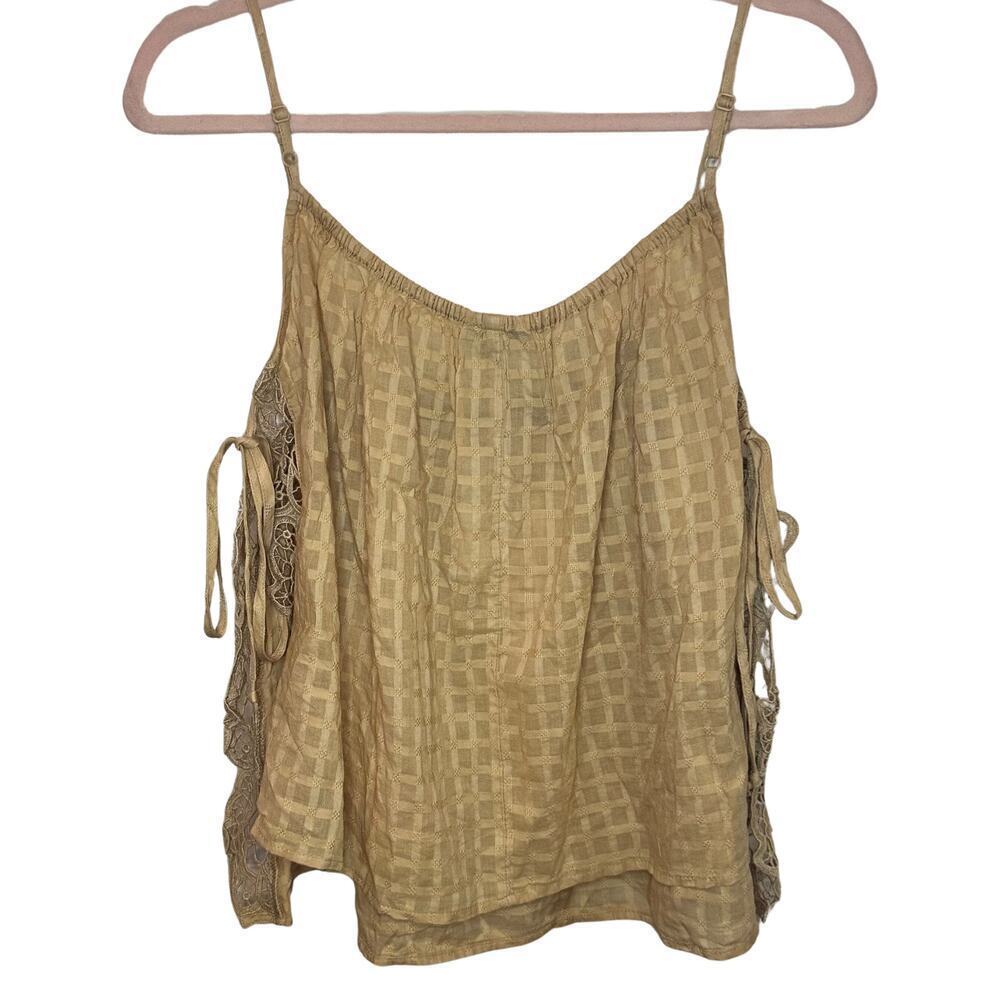 NWT American Eagle Flowy Side-Tie Spaghetti Strap Tank - Sunshine Vibes ☀️ - Picture 2 of 8